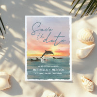 Dolphin Sunset Beach Waterverf Weddenschap Save th