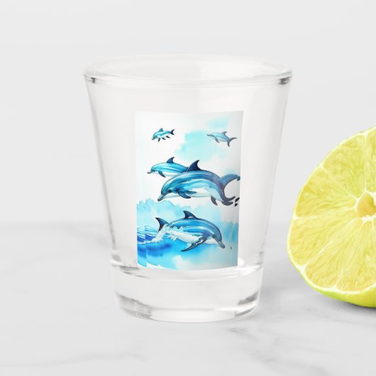 Dolphin Swim Shot Glas (Voorkant)
