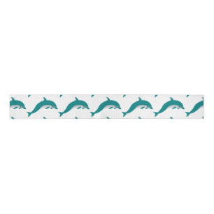 Dolphin Swimming Grosgrain Ribbon Lint