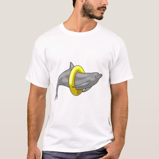 Dolphin Swimming Lifebuoy T-shirt (Voorkant)