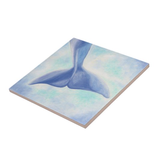 Dolphin Tail Square Tile Tegeltje (Zijkant)