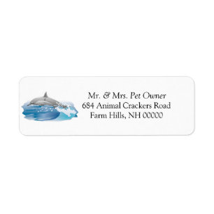 Dolphin Theme Return Address Labkers Etiket