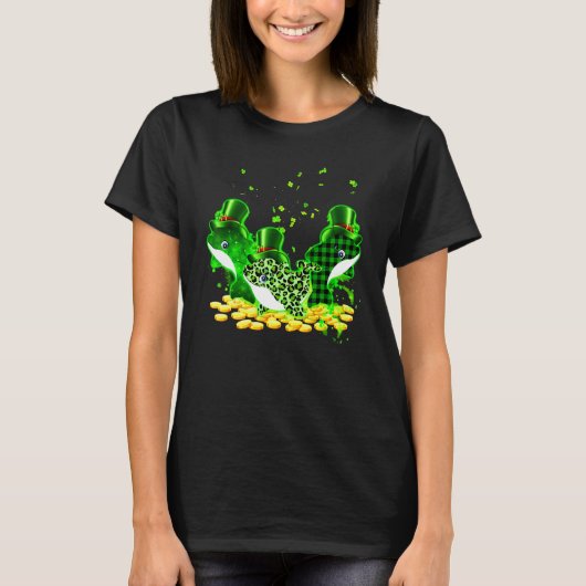 Dolphin Three Pattern St Patrick S Day Lucky T-shirt (Voorkant)