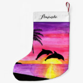 Dolphin Tropical Paradise Personalized Stocking Kleine Kerstsok (Achterkant)