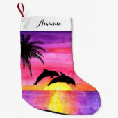 Dolphin Tropical Paradise Personalized Stocking Kleine Kerstsok (Voorkant)