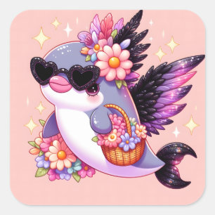 Dolphin Vierkante Sticker