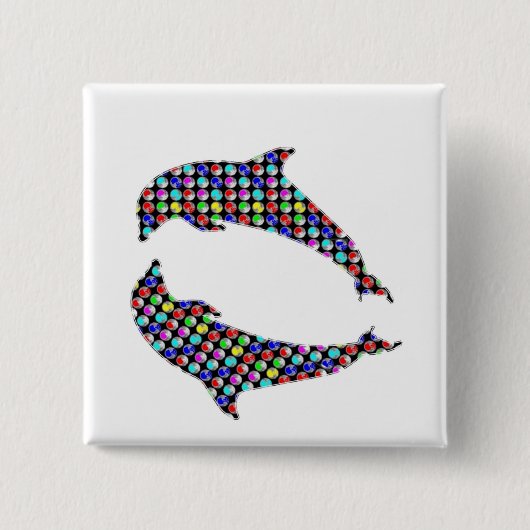 DOLPHIN-visdierwild NVN97 NavINjoshi FUN Vierkante Button 5,1 Cm (Voorkant)