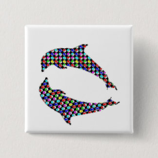 DOLPHIN-visdierwild NVN97 NavINjoshi FUN Vierkante Button 5,1 Cm