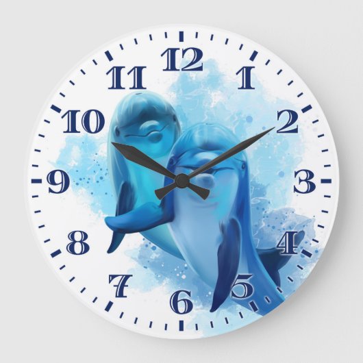 Dolphin Wall Clock Grote Klok (Voorkant)