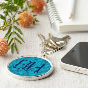 Dolphin Waters Blue Monogram Sleutelhanger
