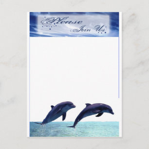 Dolphin Wedding Invitation Beach Weddenschappen Re Uitnodiging Briefkaart