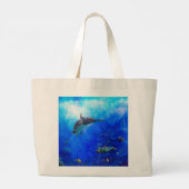 Dolphin World WIND OP WATER Grote Tote Bag (Achterkant)