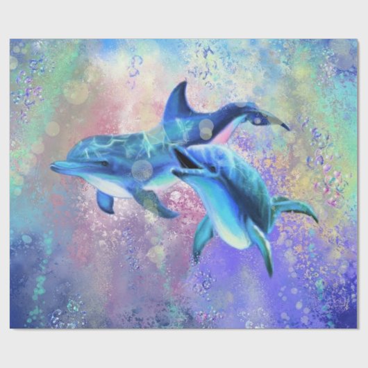 Dolphin Wrapping Paper Gift Cadeaupapier (Vlak)