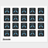 Dolphin Zee Dolphins Animal Water Ocean Funny Gift Vierkante Sticker (Vel)