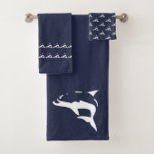 Dolphin zwart wit bad handdoek (Insitu)