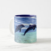 Dolphins Galore Tweekleurige Koffiemok (Voorkant links)