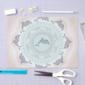 Dolphins Mandala Bleek Blue Taupe Tissuepapier (Craft)