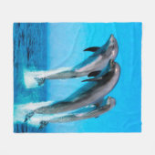 Dolphins Nautical Ocean Fleece Blanket  Deken (Voorkant (Horizontaal))