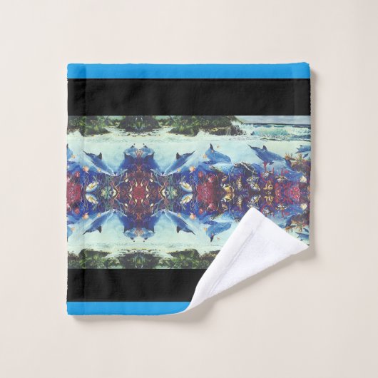 Dolphins Ocean Waves Bad Handdoek (Wasdoekje)