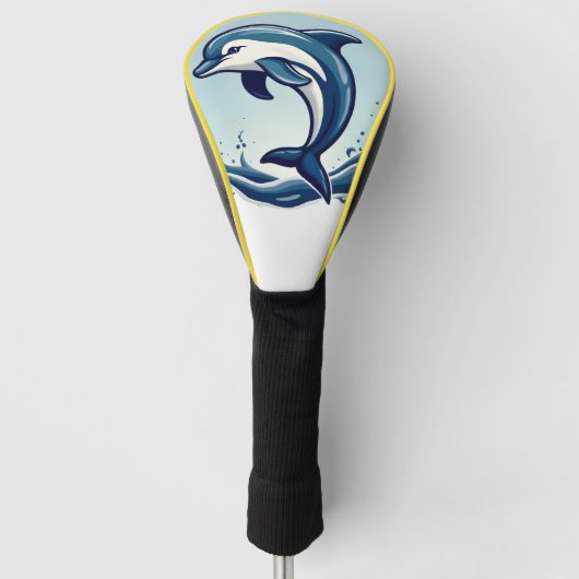 Dolphins ocean's wave luxury leather design golfheadcover (Voorkant)