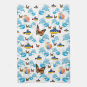 Dolphins Papillon Cuisine Serviette main (Vertical)