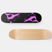 DOLPHINS Roze EN ZWART skateboard deck (Horizontaal)