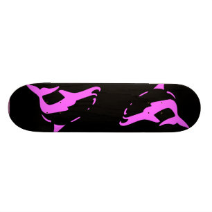 DOLPHINS Roze EN ZWART skateboard deck