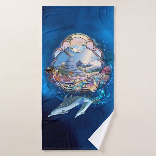 DOLPHINS SOUS LA FÊTE DE PLAGE (Serviette de bain)