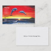 Dolphins Tropical Sunset Ocean Visitekaartje Art (Voorkant / Achterkant)