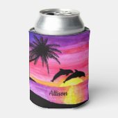 Dolphins Tropisch Paradise - Aangepast Blikjeskoeler (Blikje Voorkant)