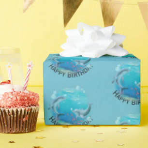 Dolphins World Birthday Cadeaupapier