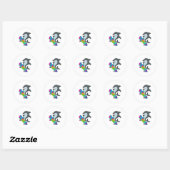 Dolpin as Skater with Skateboard Ronde Sticker (Vel)