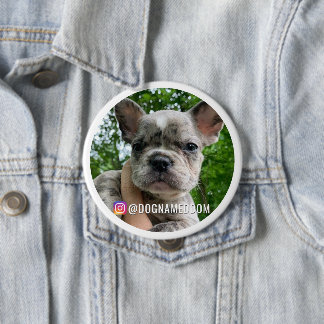 DOM DE INSTAGRAMSPELD VAN DE DOG RONDE BUTTON 4,0 CM