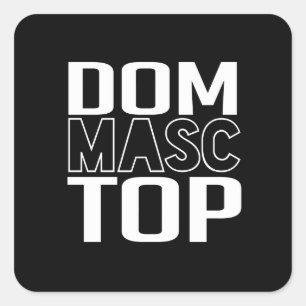 Dom masc top vierkante sticker