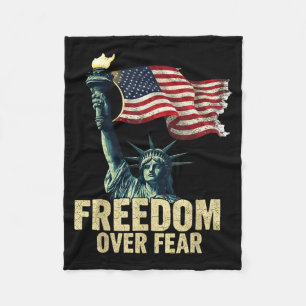 Dom Over Fear Beeld Van De Vrijheid Vlag Grafisch Fleece Deken