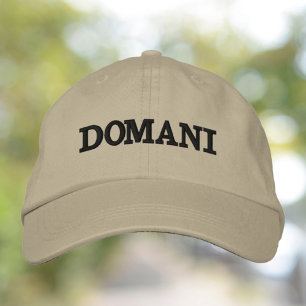 Domani - Grappige Khaki Hoed met Zwarte Borduurwer Geborduurde Pet