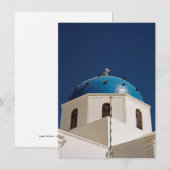Dôme bleu, Santorin, carte Grèce (Devant / Derrière)