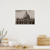 Dôme de la Basilique Saint-Pierre Rome Affiche de  (Cuisine)