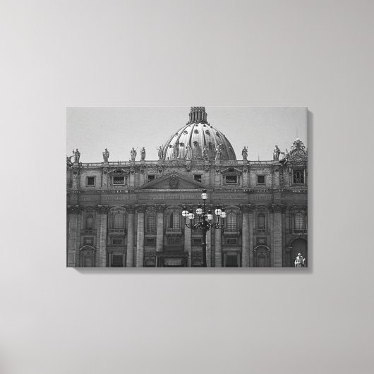 Dôme noir blanc de St Peters Rome toile enveloppée (Recto)