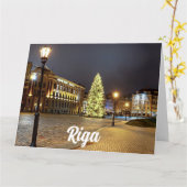 Dome Square met kerstboom in Riga Kaart (Gele Bloem)