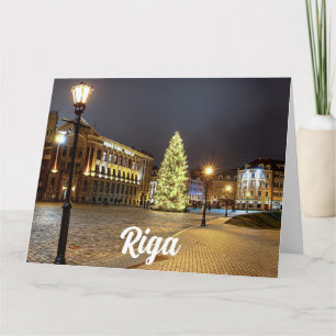 Dome Square met kerstboom in Riga Kaart