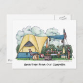 Dome Tent Camper Camping Post Kaarten (Voorkant / Achterkant)