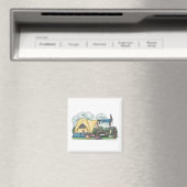 Dome Tent Camper Magnets de camping (In Situ (Lave-vaisselle))