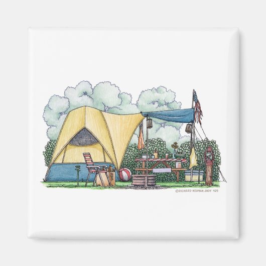 Dome Tent Camper Magnets de camping (Devant)