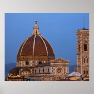 Dome van Santa Maria del Fiore Cathedraal in warm Poster