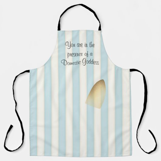 Domestic Goddess Funny Blue Stripes Iron Burn Mark Schort (Voorkant)