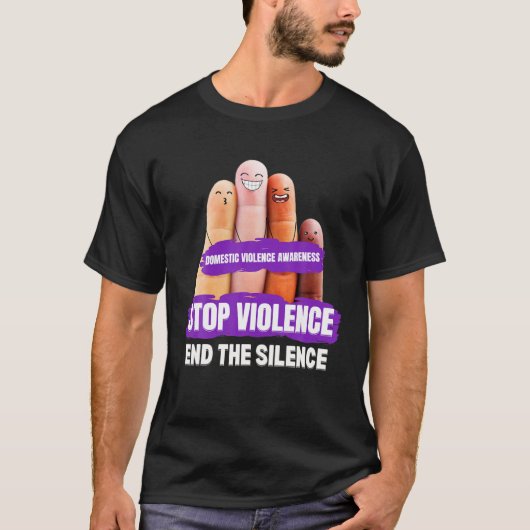 Domestic Violence Awareness Stop Violence End Sile T-shirt (Voorkant)