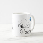 Domestique bleue de mariage de papillon de tasse (Devant droit)