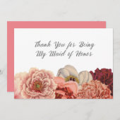 Domestique de carte de remerciements d'honneur (Devant / Derrière)