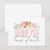 Domestique florale de Merci d'honneur (Devant / Derrière)